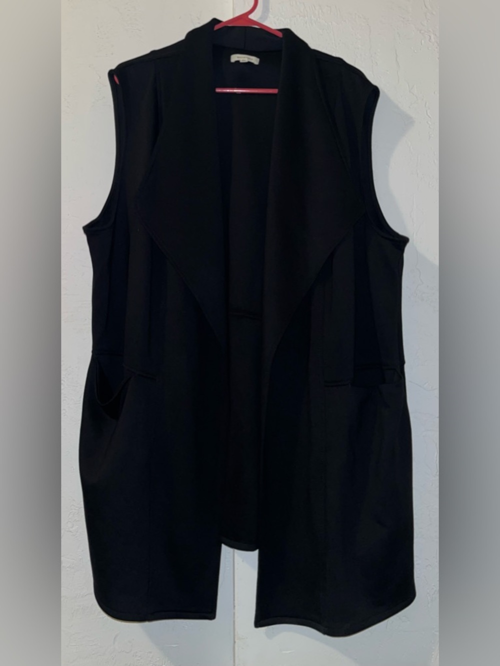 Max Studio Black, Sleeveless Open-Front Long Vest Cardigan